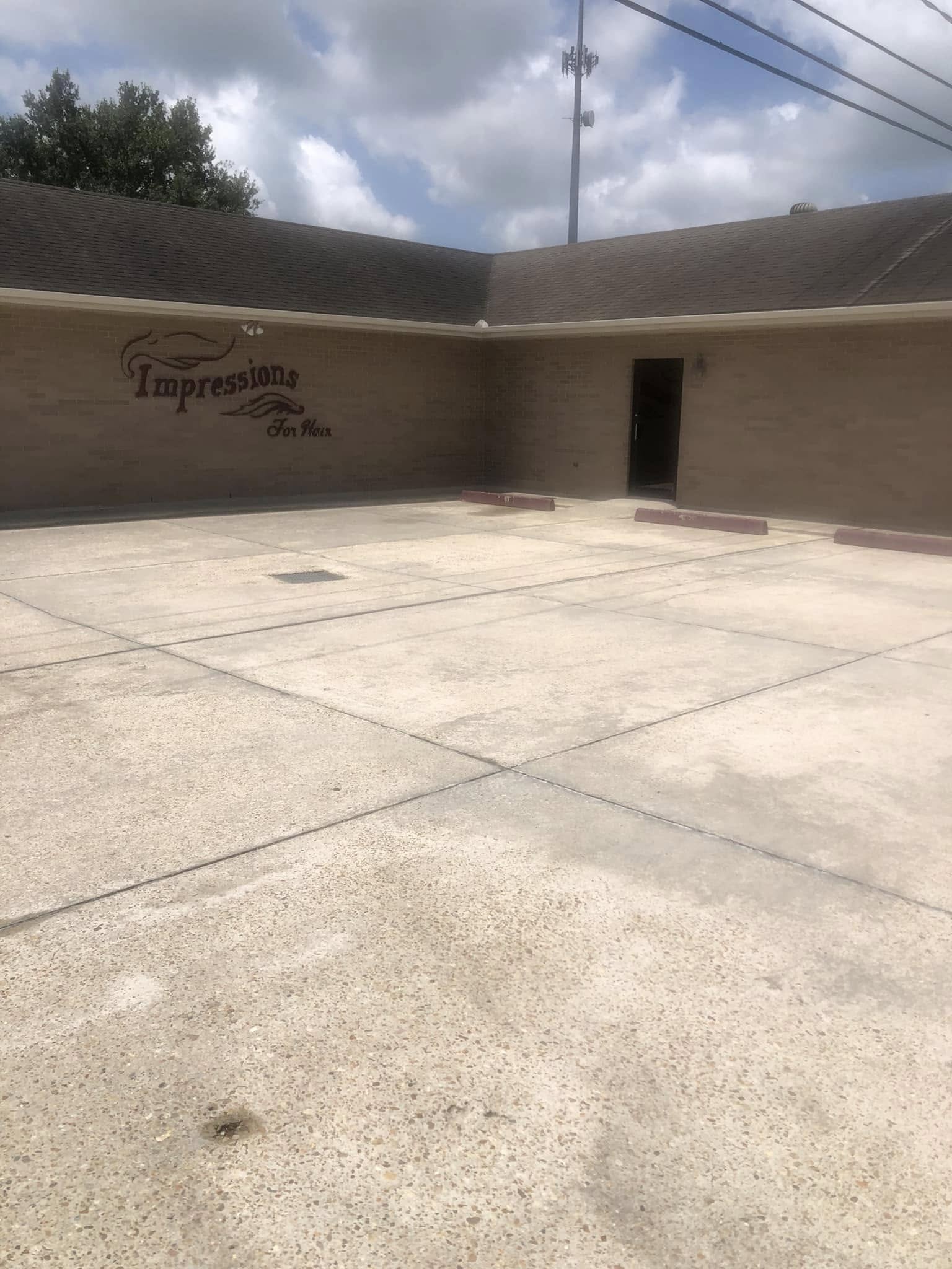 Commercial lot concrete after cleaning